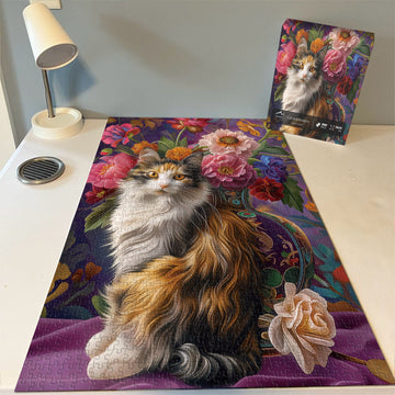 Puzzle gatto e fiori puzzle 1000 pezzi